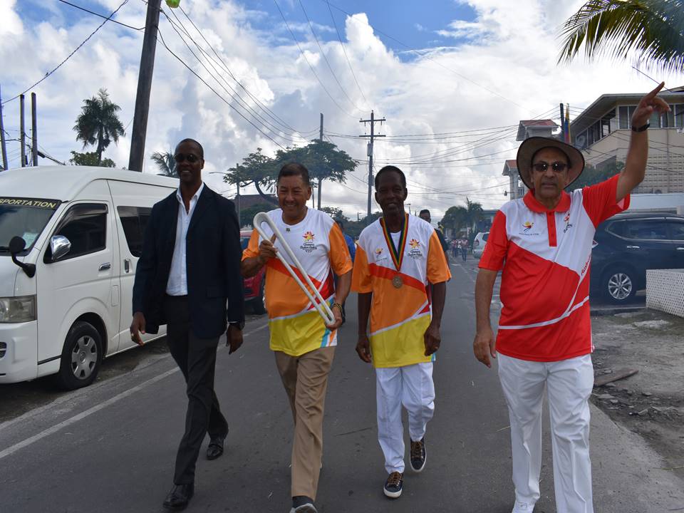 Minister Allicock in Guyana leg of the Queens Baton Relay. Ministry