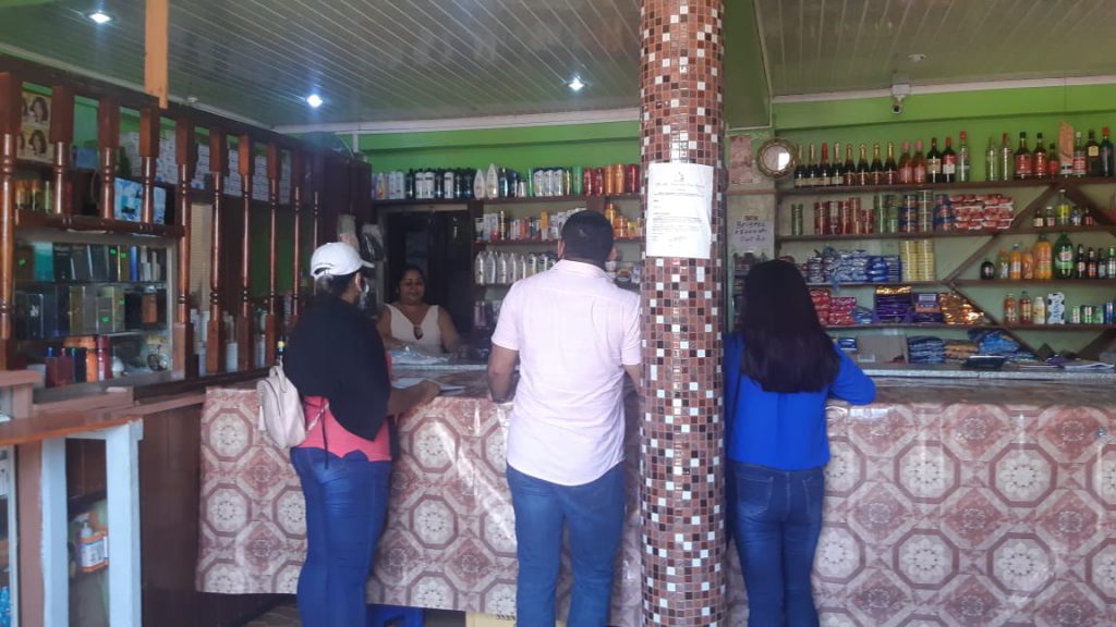 Minister of Amerindian Affairs, Hon. Pauline Sukhai and Minister of Natural Resources Hon. Vickram Bharrat during the walkabout in Mahdia's business district.