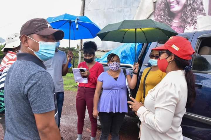 Minister of Amerindian Affairs, Pauline Sukhai interacts with residents during a outreach in Region Eight