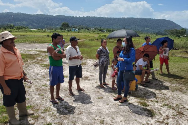 Minister of Amerindian Affairs, Pauline Sukhai Interacting with residents of Chenapou, Region Eight