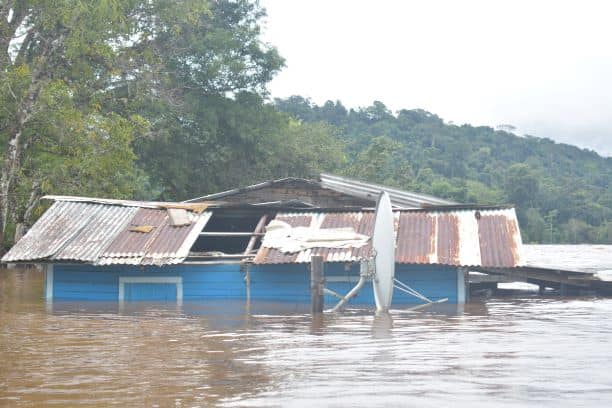 The home of El Paso resident Ms. Marva Jules that was almost submerged in water.