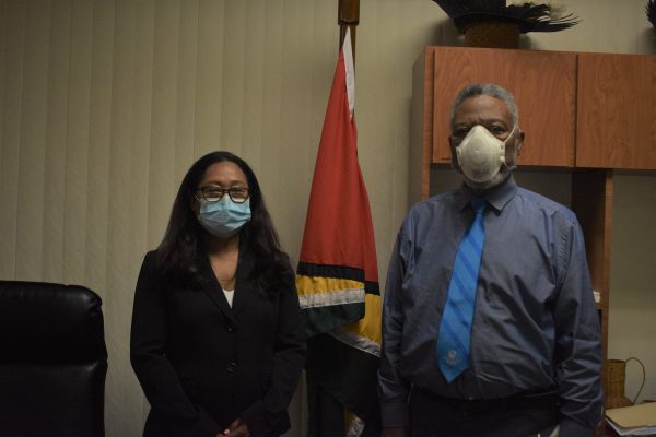 Guyana's Ambassador to the United States of America (USA), Mr. Samuel Hinds A.A. shares a photo moment with Minister of Amerindian Affairs, Hon. Pauline Sukhai